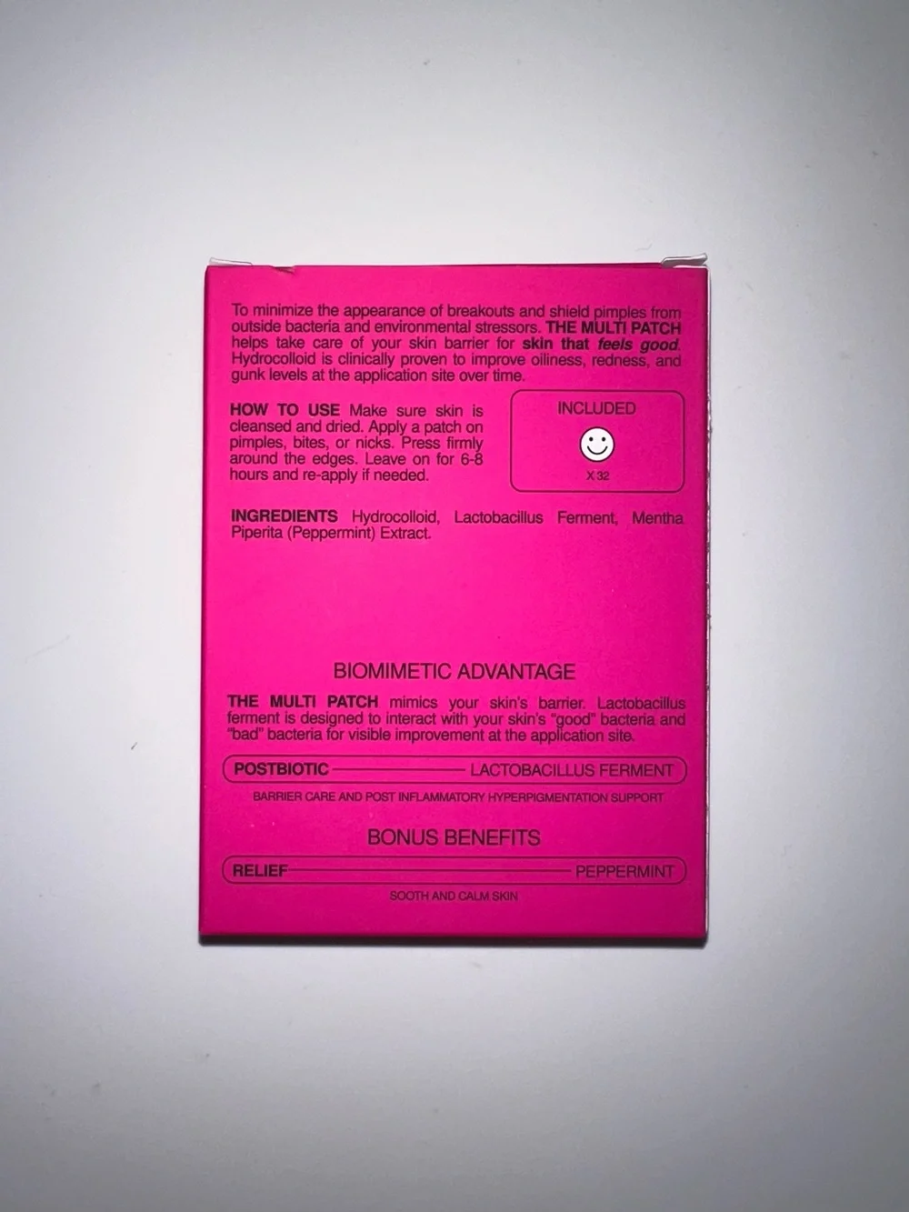 Multi biomimetic pimple patches NIB